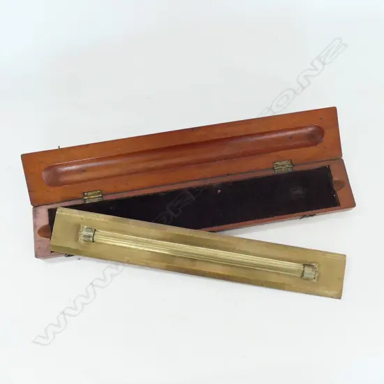 BRASS ROLLING PARALLEL RULE, BY S & B SOLOMONS, ALBERMARLE ST., LONDON. c.1840-75. L.390mm